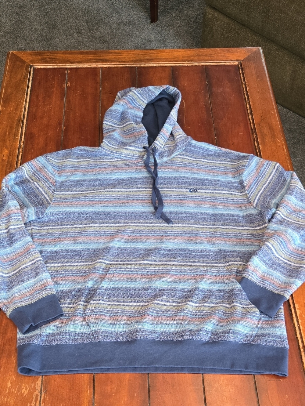 Quiksilver Multicolor Striped Hooded Pullover - Blue Tones